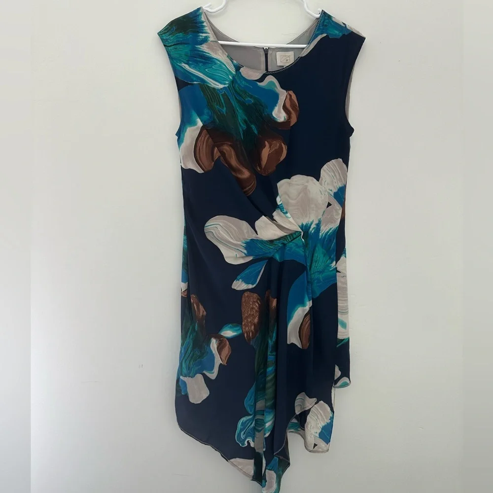 ANTHROPOLOGIE COQUILLE Silk Asymmetrical Dress 6 - Picture 4 of 14